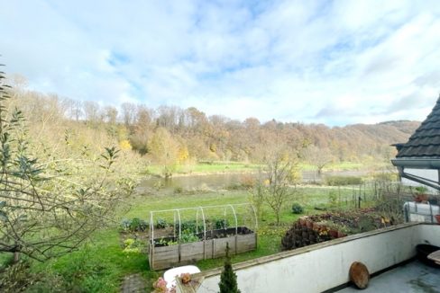 Blick von der Terrasse in die Siegauen