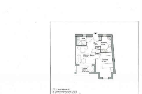 Grundriss 1.OG 46 m²