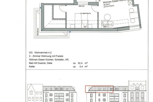 Dachgeschoss 52 m²