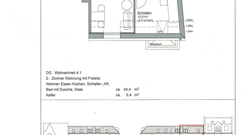 Dachgeschoss 44 m²