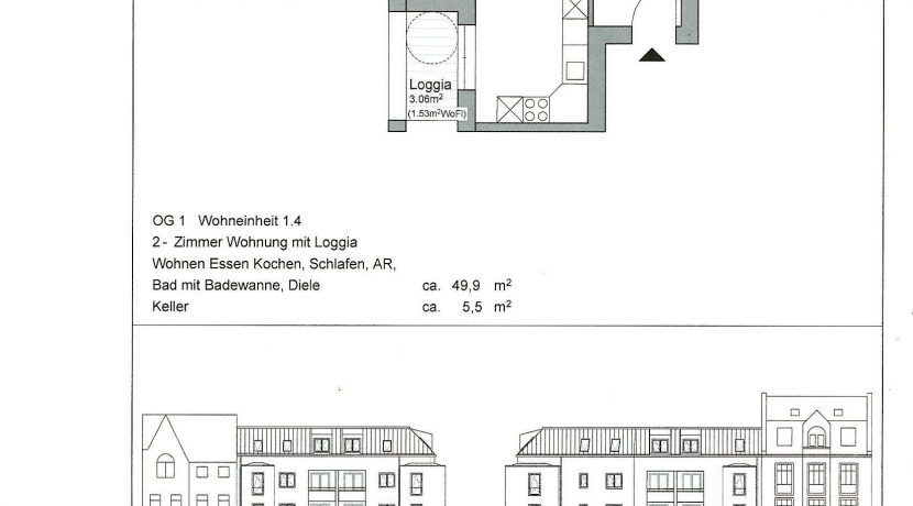 Grundriss 1.OG 49,90 m²