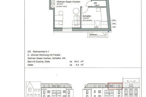 Dachgeschoss 44 m²