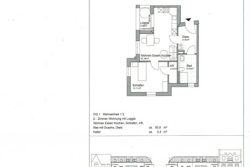 Grundriss 1.OG 50,90 m²